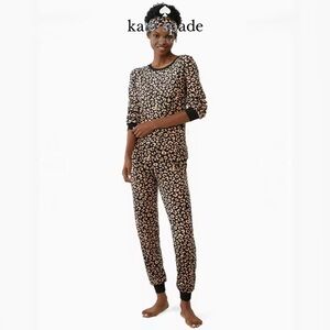 *NEW* with tags Kate Spade velour jogger set, XS leopard print